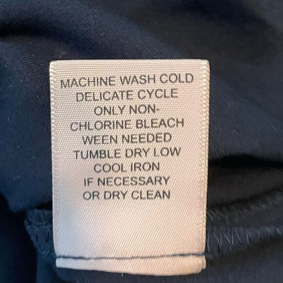 Philosophy Classic Pencil Skirt Navy Blue Stretch Knit Mini‎ Gold Zipper 2 - Picture 6 of 6